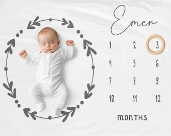 Rustic Milestone Blanket, Baby Age Blanket, Baby Monthly Blanket, Today I am blanket, Baby Blanket, Newborn Gift, Girl Month Blanket