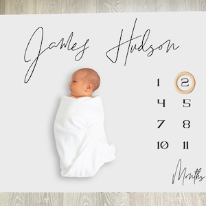Personalized Milestone Blanket, Baby Age Blanket, Simple Baby Milestone Blanket, Today I am blanket, Baby Blanket, Newborn Gift