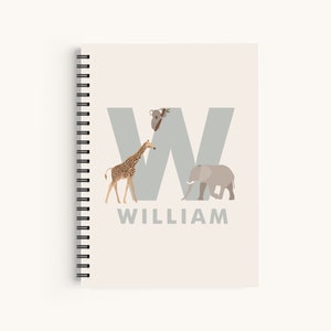 Cuaderno personalizado para niños, Cuaderno de animales, Regalo de regreso a la escuela, Cuaderno para niños pequeños, Diario personalizado para niños, Bloc de notas para niños pequeños