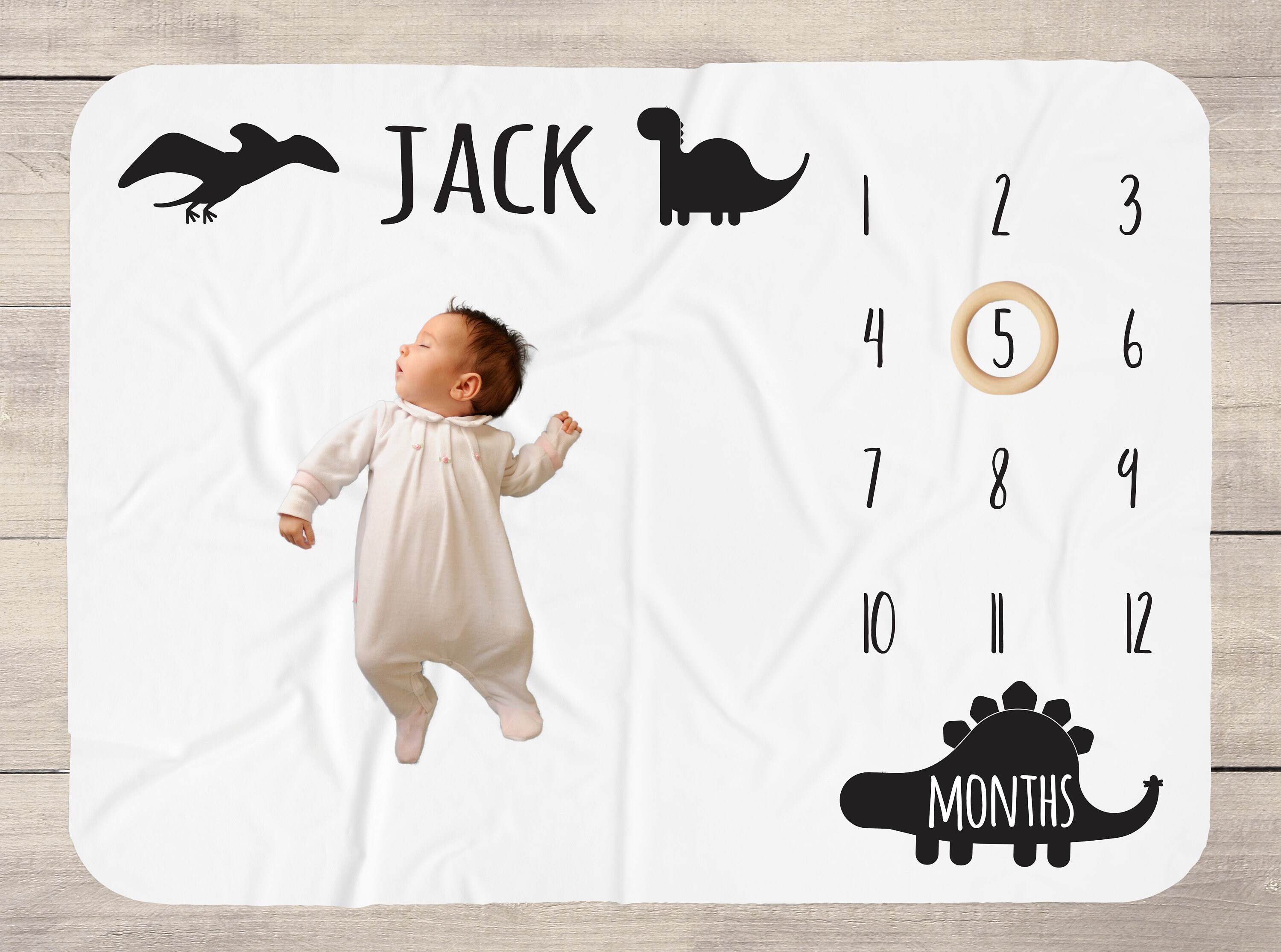 Dinosaur Personalised Milestone Blanket Baby Boy Milestone Etsy UK