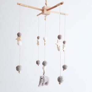 Elephant Baby Mobile, Elephant Nursery Decor, New Mom Gift, Hanging Mobile for Baby Boy, Baby Room Decor, Animal Baby Mobile