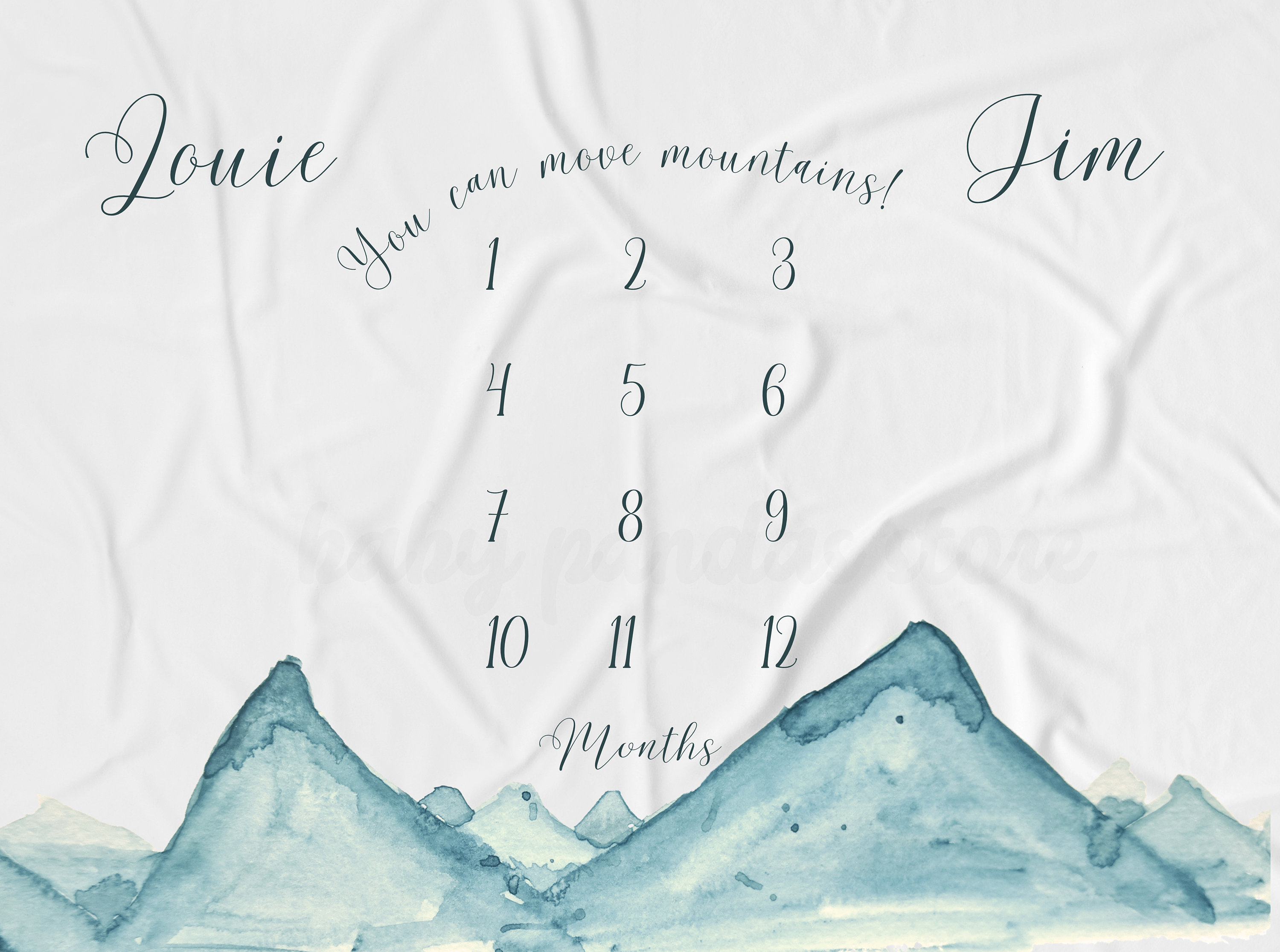 You Can Move Mountains Milestone Blanket Personalised Twins