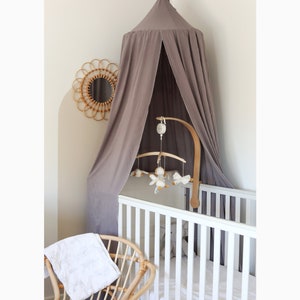 Grey Kids Playroom Canopy, Children&#39;s Tent, Crib Curtain, Nursery Reading Nook, Boys Room Decor, Grey Nursery