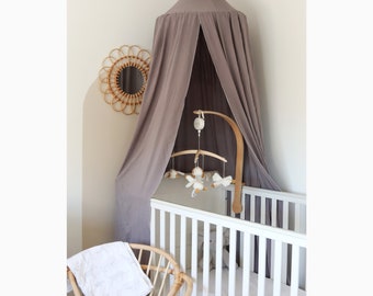 Grey Kids Playroom Canopy, Children's Tent, Crib Curtain, Nursery Reading Nook, Boys Room Decor, Grey Nursery