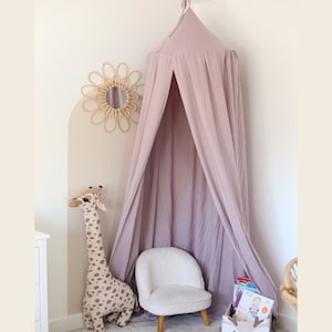 Blush Kids Bed Canopy, Nursery Crib Canopy, Kids Canopy, Crib