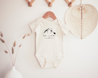 Take Me To The Mountains Baby Vest - Baby Bodysuit - Newborn Present - New Baby Gift - Cute Baby Vest - Baby Romper - Unique Baby Clothes