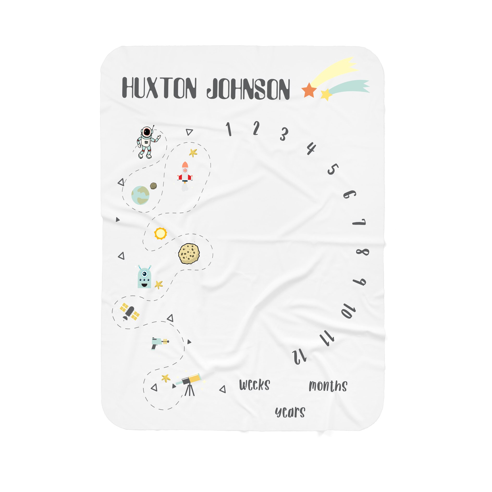 Space Milestone Blanket Boy Milestone Blanket Outer Space Etsy Singapore