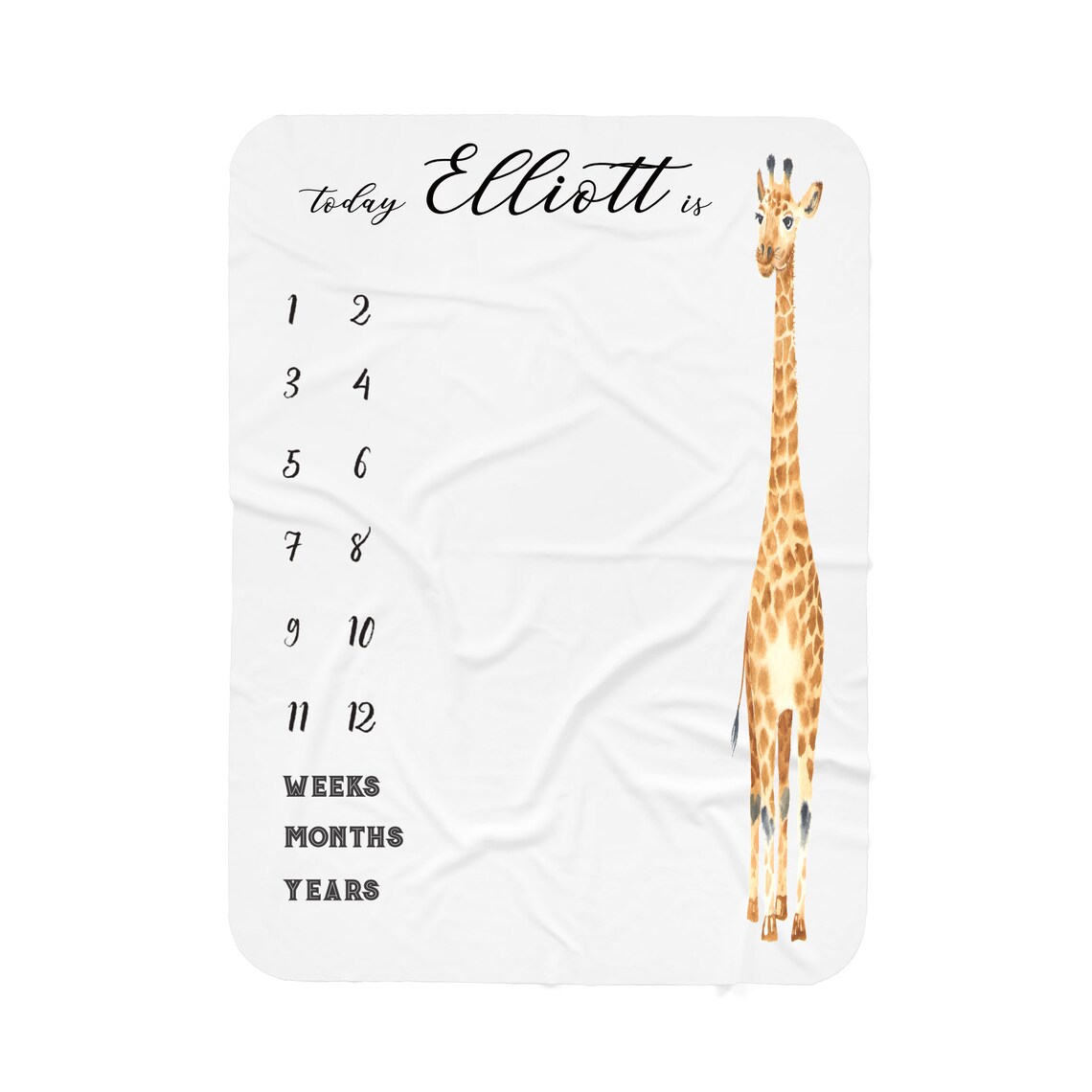 Baby Milestone Blanket Milestone Blanket Girl Baby Age Etsy UK