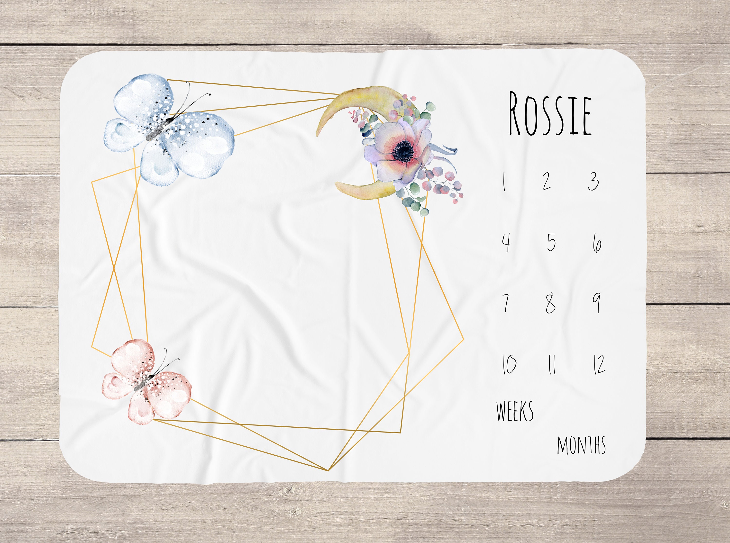 Butterfly Milestone Blanket Milestone Mat for Girls Baby Etsy UK