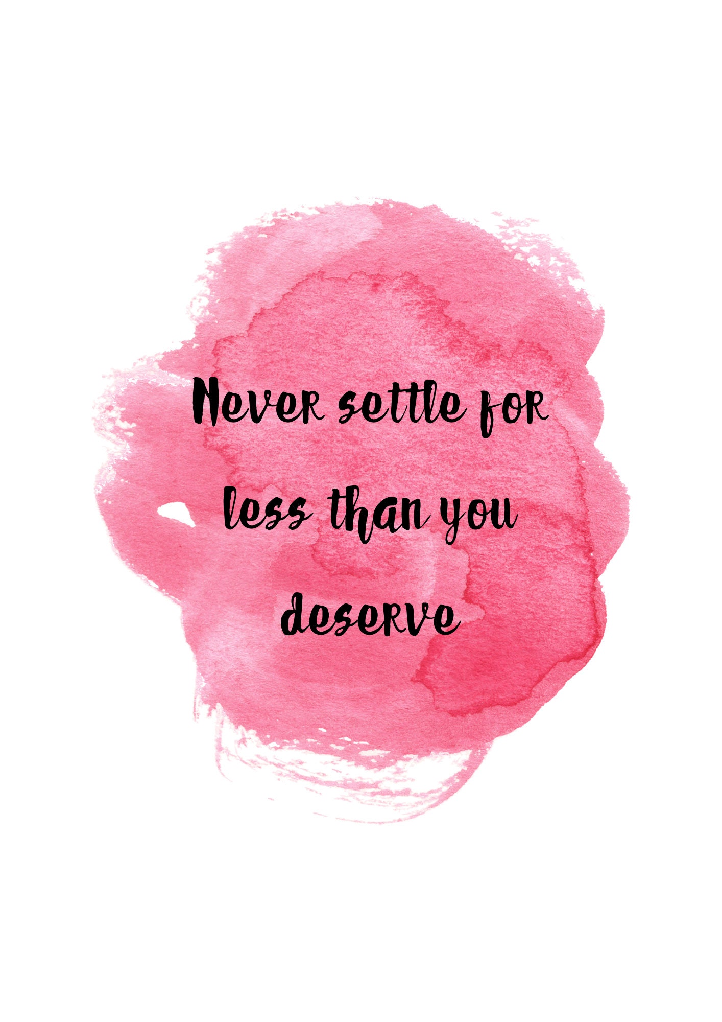 A4 Never settle for less instant downloadable wall art | Etsy