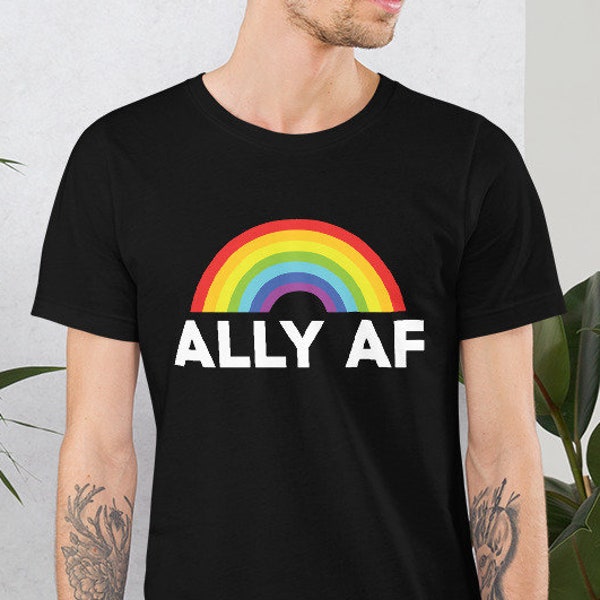 Ally AF Shirt - Rainbow Pride Shirt - LGBT Ally Shirt - Cute womens  gay pride ally shirt - Kids gay pride ally shirt - Proud Ally