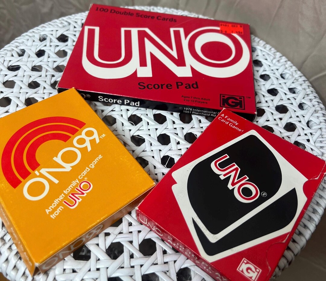 Vintage UNO, ONO 99 and UNO Score Pad Set - Etsy
