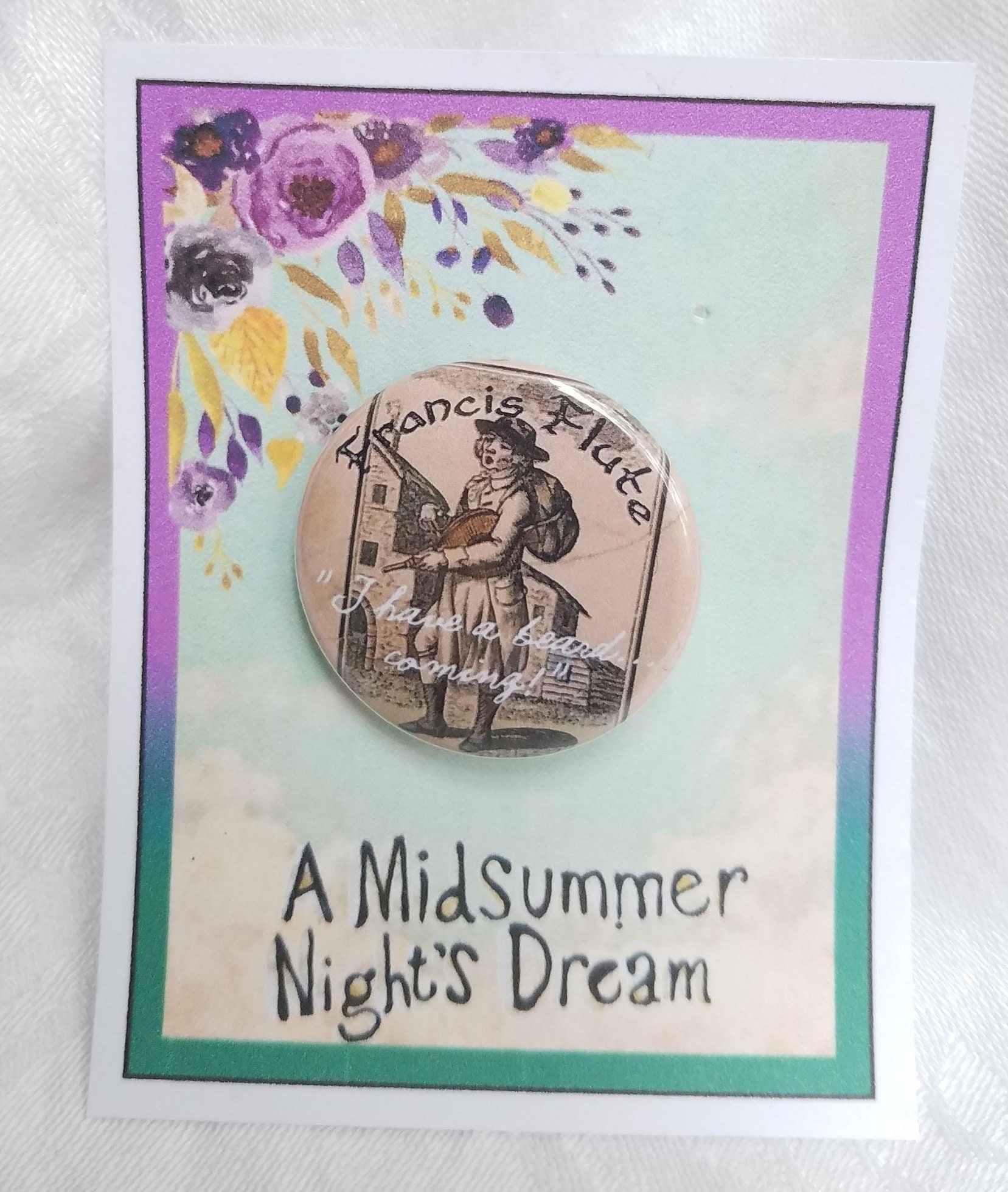 Francis Flute Pin Midsummer Night S Dream Cast Gift Etsy