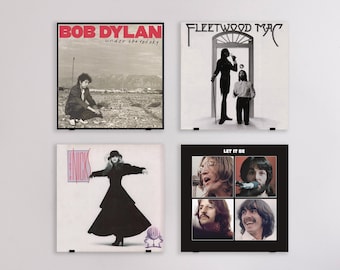 8x Schallplatten-Wandhalterung (pour 4 LPs), présentoir vinyle, Plattenregal