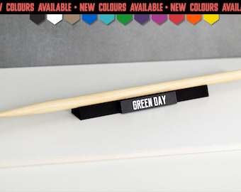 Personalized Drumstick Display Holder, Custom Text, Wall Mount Option, for 1 Stick, Drumstick-Halterung