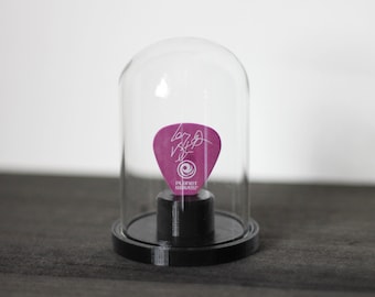 Guitarpick Display (3D Printed) with glas dome, Plektrum Halter, Pick Holder, Plectrum Display, Geschenk für Musiker, Konzert