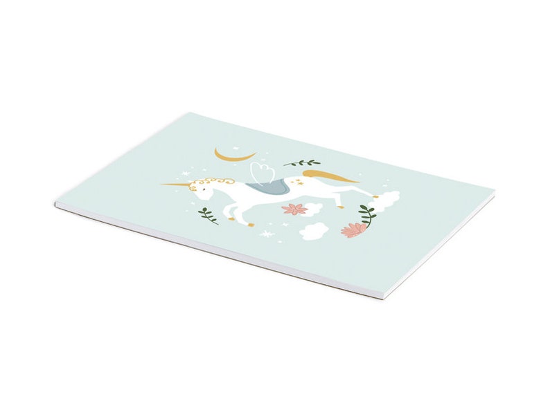 Poster A4 UNICORN & Drawing Pad 2 in 1 Drawing Block / 50 Etsy