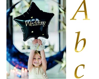 Stickers gouden letters / Trouwstickers / Ballonstickers / Zelfklevende letters / Decoratieve stickers / Belettering /
