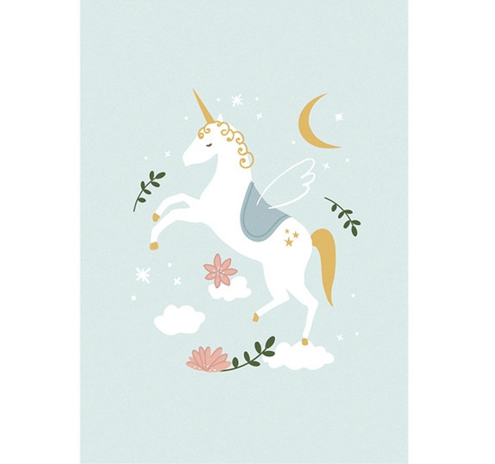 Poster A4 UNICORN & Drawing Pad 2 in 1 Drawing Block / Etsy