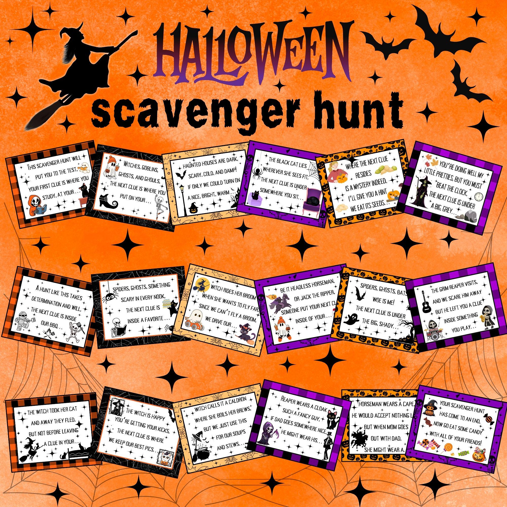 Halloween Scavenger Hunt for Kids Rhyming Crack the Code Treasure Hunt ...