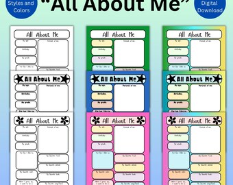 All About Me Pages: Classroom & Home Activity (PDF Download)