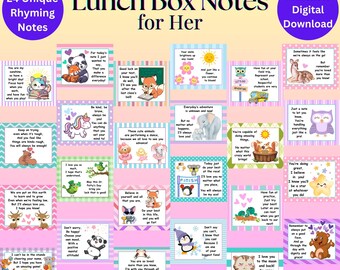 Lunchbox Notizen für Mädchen: Affirmationen in Reimform (Digitaler Download)