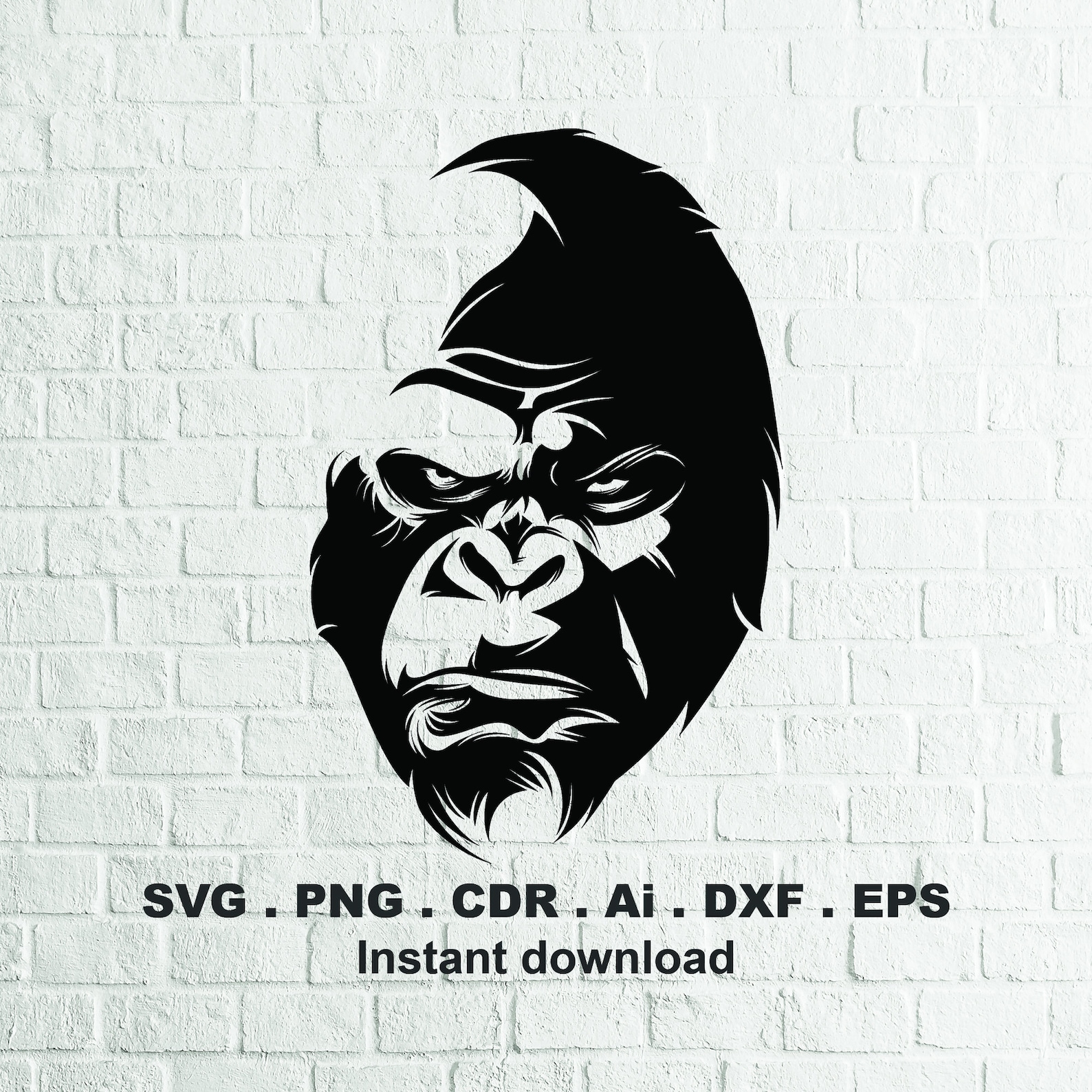 King Kong Gorilla Graphics Svg Dxf Cdr Ai Pdf Png Vector Etsy