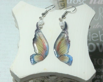 Boucles d'oreilles ailes de papillon bleues