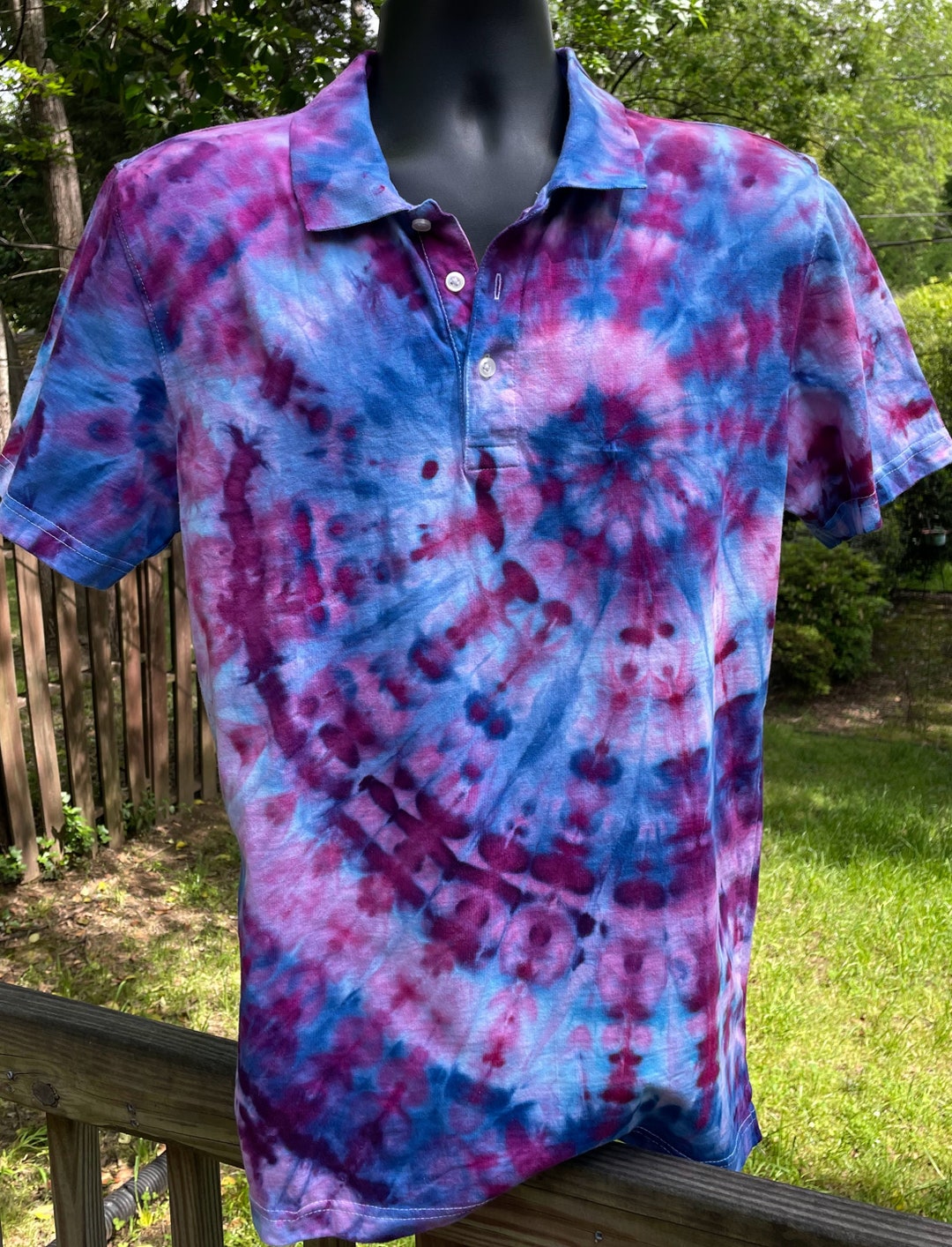 Tie Dye Golf Shirt Shades of Purple Swirl Free US - Etsy