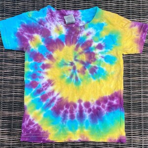 Purple, Yellow and Blue Toddler (2T) Tie Dye T-Shirt