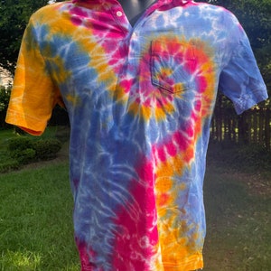 Mens tie dye polo shirt sale