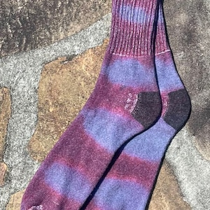 Burgundy and Gray Tie Dye Athletic Socks *** Free US Shipping