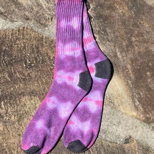 Purple and Pink Tie Dye Athletic Socks *** Free US Shipping