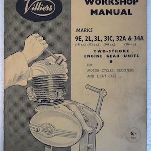 Vintage, Norton Villiers Workshop Manual, Marks 9E 2L 3L 31C 32A & 34A Two Stroke Engine Gear Units. Dated October 1962