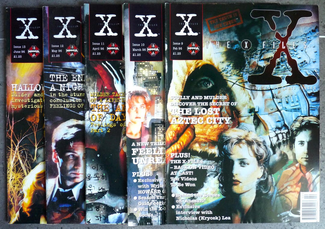 X File Magazine Vintage, the X Files Magazine by Titan, Issues No. 9, 10, 11, 12, 13 ...