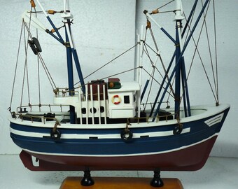 Vintage Wooden Fishing Boat Trawler Simple Toy Model. - Etsy