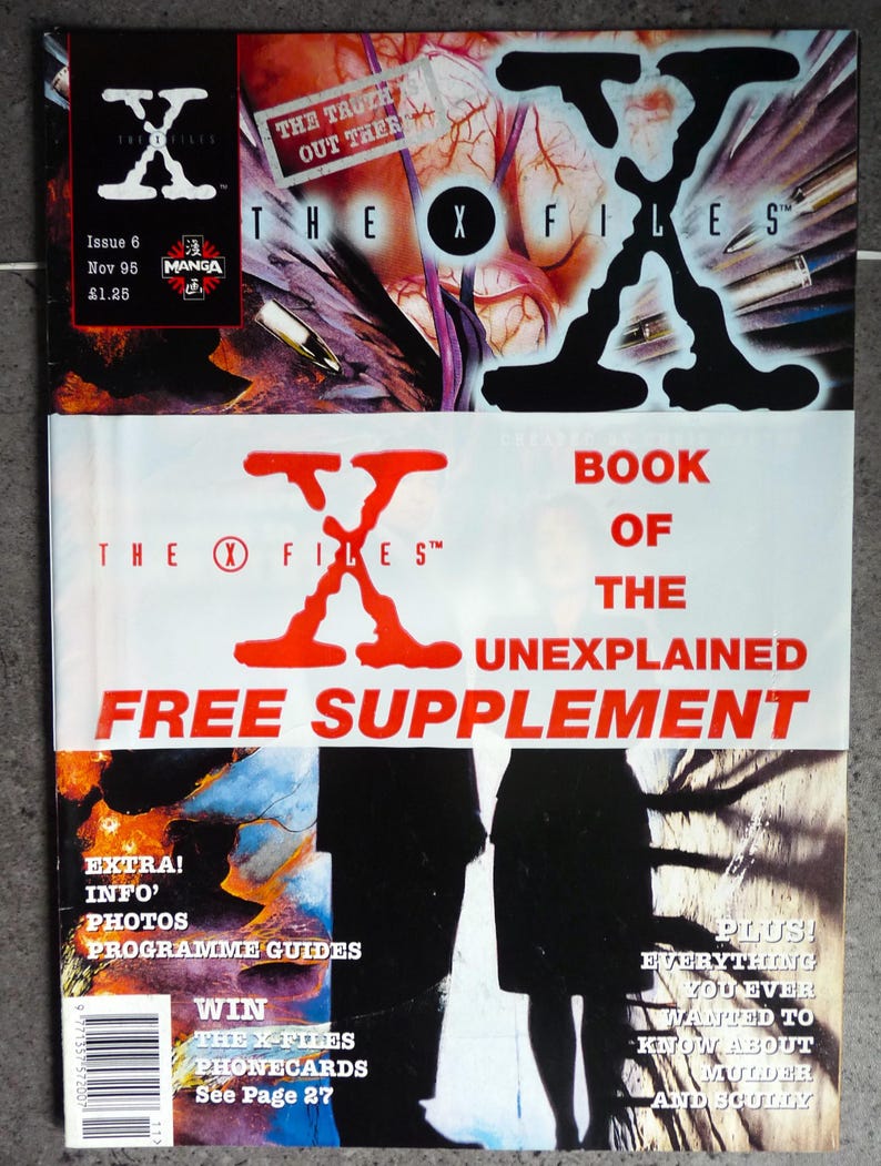 X File Magazine Vintage, the X Files Magazine by Titan, Issues No. 4, 5, 6, 7, 8 ...