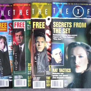 May include: A selection of The X-Files magazines. The covers display images of the show's actors, with text such as "Secrets From The Set" and "The Official Guide To The X-Files". The magazines are in various colours.