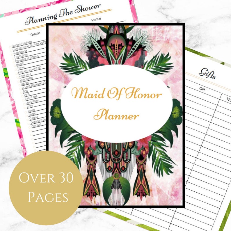 Maid of Honor Planner - Printable - Paradise picture about Printable Paradise titled Maid of Honor Planner - Printable - Paradise