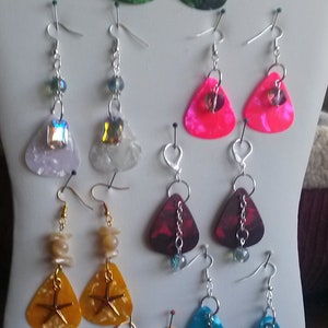Guitar pick earrings