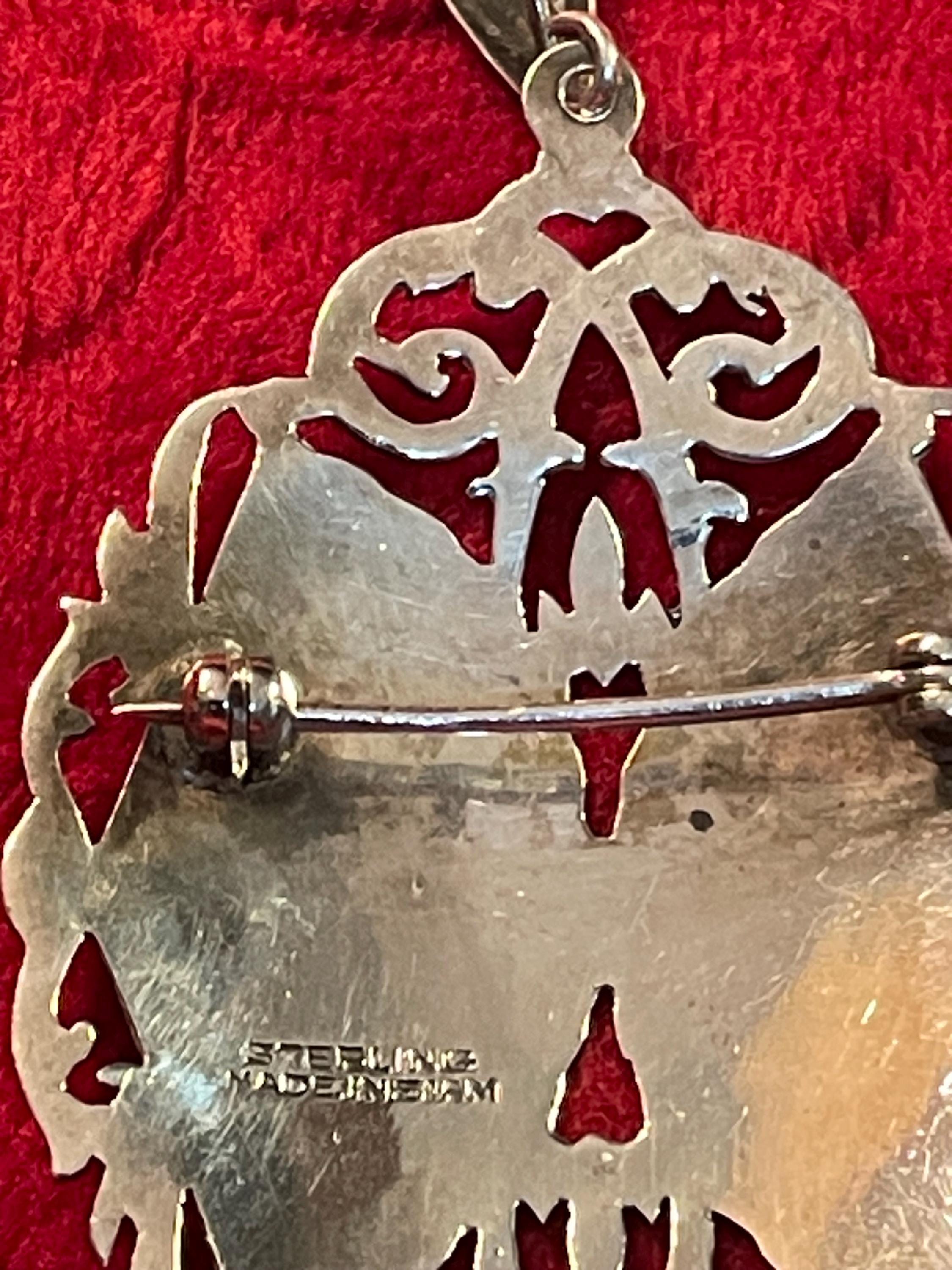 Siam Sterling Silver With Black Enamel 2.25” Brooch - Etsy