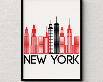 New York City Minimalist Wall Art Decor Home Decor Canvas 11x14 in Poster Downloadable Printable Unframed