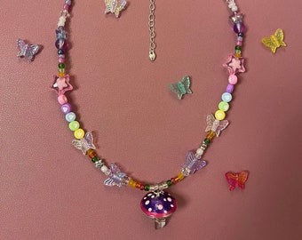 Crystal Mushroom Necklace