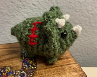 Crochet Zombie Dino Keychain
