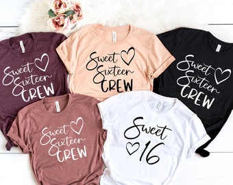 16th Birthday Shirts - Sweet 16 Birthday, 16th Birthday Girl, 16th Birthday Crew, Group Shirts, Teen, Gift