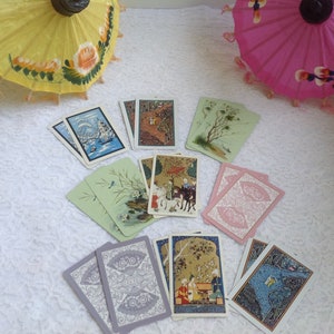 Oriental playing cards vintage oriental ephemera oriental tags