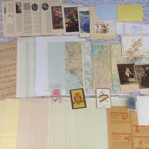 Vintage papier Ephemera Kit: muziek bladen recept kaarten gamekaarten gedichten ansichtkaarten brug kaarten atlas pagina's kunst foto's graft wetenschap papier