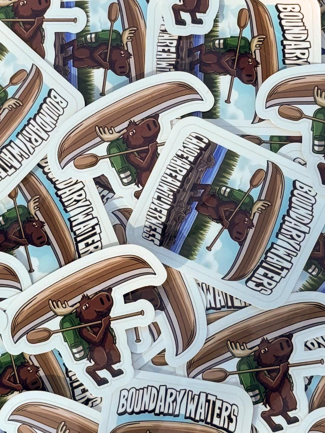 Boundary Waters Canoe Area (BWCA) Moose Canoe Sticker - Waterproof ...