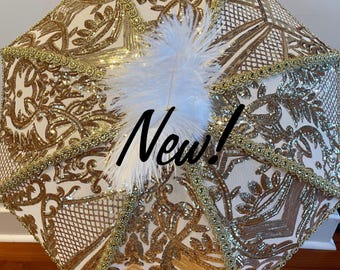 Second Line Umbrella, Second Line Umbrella Wedding, Sequin Lace, Second Line Umbrella Bride Groom, Custom Umbrella, 2nd Line Umbrella