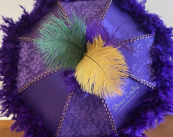 Mardi Gras Second Line Umbrella, Satin and Lace Second Line Umbrella, Second Line Umbrella, Second Line Umbrella for Wedding, Custom